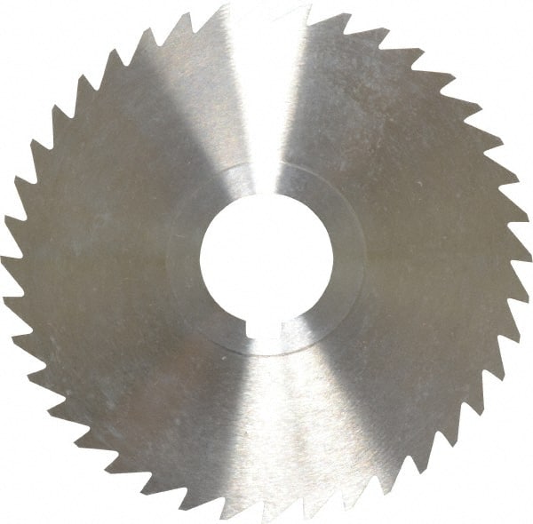 Keo - 4" Diam x 1/32" Blade Thickness x 1" Arbor Hole Diam, 40 Tooth Slitting and Slotting Saw - Arbor Connection, Right Hand, Uncoated, High Speed Steel, 10° Rake, Concave Ground - Exact Tooling