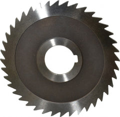 Keo - 4" Diam x 3/32" Blade Thickness x 1" Arbor Hole Diam, 40 Tooth Slitting and Slotting Saw - Arbor Connection, Right Hand, Uncoated, High Speed Steel, Concave Ground, Contains Keyway - Exact Tooling