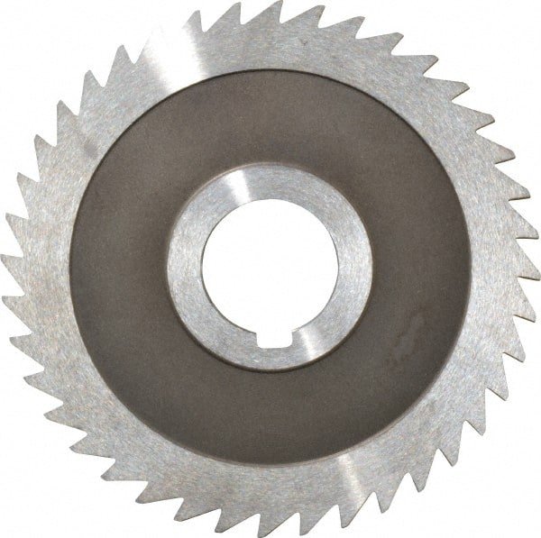 Keo - 4" Diam x 1/8" Blade Thickness x 1" Arbor Hole Diam, 40 Tooth Slitting and Slotting Saw - Arbor Connection, Right Hand, Uncoated, High Speed Steel, Concave Ground, Contains Keyway - Exact Tooling