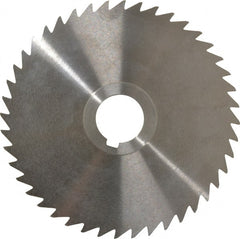 Keo - 5" Diam x 1/16" Blade Thickness x 1" Arbor Hole Diam, 44 Tooth Slitting and Slotting Saw - Arbor Connection, Right Hand, Uncoated, High Speed Steel, Concave Ground, Contains Keyway - Exact Tooling