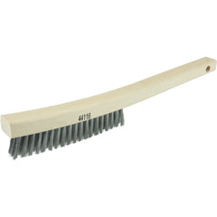 Plater's Brush, Steel Fill, 3 × 19 Rows, Curved Handle - Exact Tooling