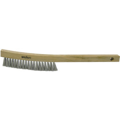 Plater's Brush, Steel Fill, 4 × 18 Rows, Shoe Handle - Exact Tooling