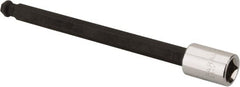 Paramount - 3/8" Drive, 9mm Hex Bit Socket - 6" OAL, 5" Bit Length, Ball End - Exact Tooling