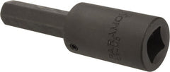 Paramount - 1/2" Drive, 1/2" Impact Hex Bit Socket - 1-7/8" Bit Length, 3-5/8" OAL - Exact Tooling