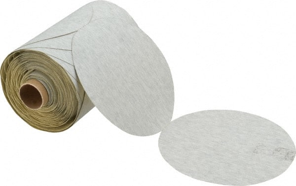 3M - 5" Diam, 220 Grit Silicon Carbide Adhesive PSA Disc - Very Fine Grade, Gray, A Weighted Backing, Flexible, Use with Random Orbital Sanders - Exact Tooling