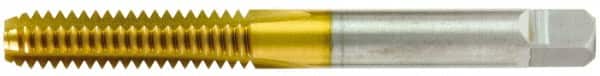 OSG - 1/16-27 NPTF Thread, 4 Flute Standard Pipe Tap - 2-1/8" OAL, 11/16" Thread Length, 5/16" Shank Diam, TiN Finish, High Speed Steel - Exact Tooling