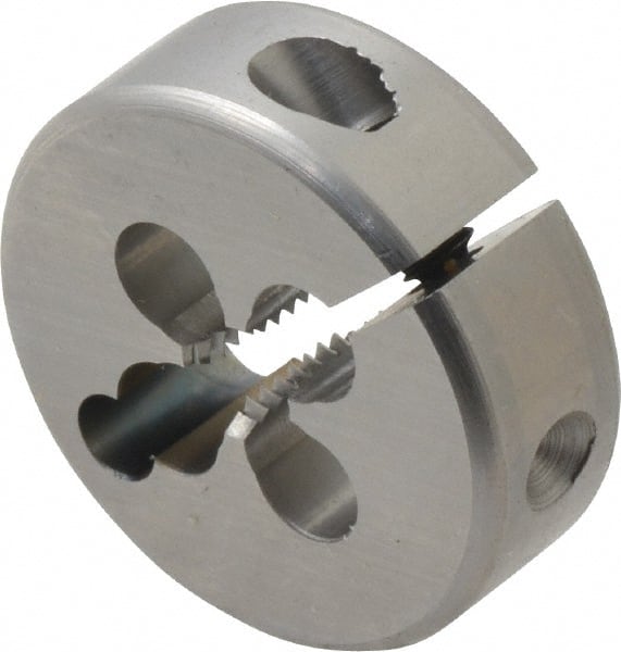 OSG - M4x0.70 Thread, High Speed Steel Round Die - 1/4" Thick, Right Hand Thread, Series 135, Adjustable - Exact Tooling