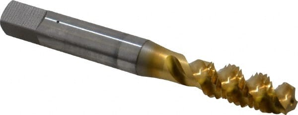 OSG - M8x1.25 Metric Coarse 3 Flute 6H Plug Spiral Flute Tap - High Speed Steel, TiN Finish, 2-23/32" OAL, Right Hand Flute, Right Hand Thread, D5, Series 143 - Exact Tooling