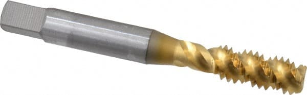 OSG - 5/16-18 UNC 3 Flute 3B Bottoming Spiral Flute Tap - High Speed Steel, TiN Finish, 2-23/32" OAL, Right Hand Flute, Right Hand Thread, H3, Series 107 - Exact Tooling