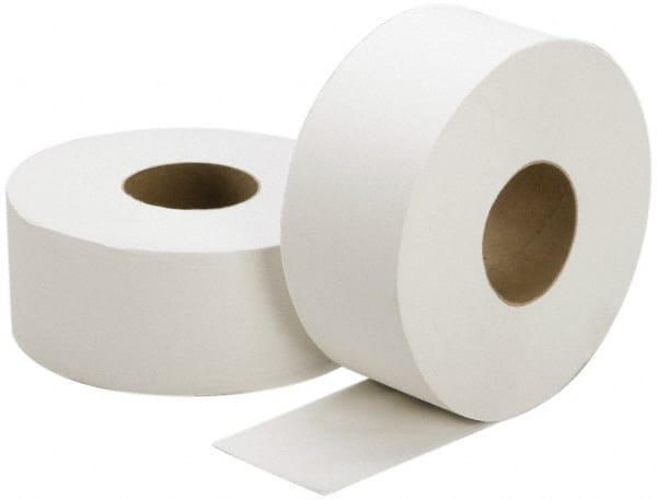 Ability One - 1,000' Roll Length x 3.7" Sheet Width, Jumbo Roll Toilet Tissue - 2 Ply, White, Recycled Fiber - Exact Tooling