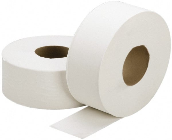 Ability One - 2,000' Roll Length x 3.7" Sheet Width, Jumbo Roll Toilet Tissue - Single Ply, White, Recycled Fiber - Exact Tooling