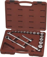 Paramount - 17 Piece 1/2" Drive Chrome Finish Socket Set - 6 Points, 3/8" to 1-1/4" Range, Inch Measurement Standard - Exact Tooling