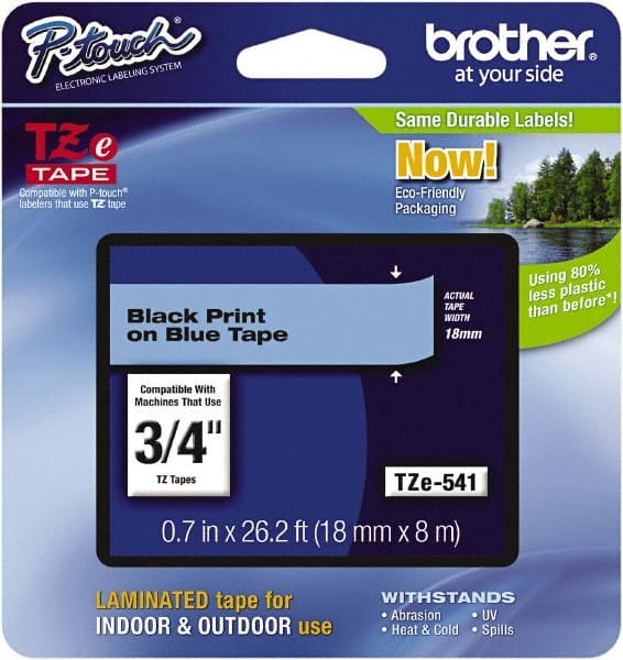 Brother - 3/4" Wide, Blue Tape Cassette - For Label Maker - Exact Tooling