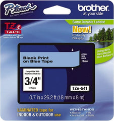 Brother - 3/4" Wide, Blue Tape Cassette - For Label Maker - Exact Tooling