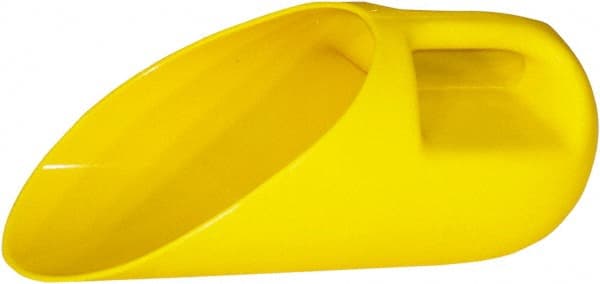 Trynex - 80 oz Yellow Plastic Round Bottom Scoop - 7" Wide x 7" Deep Bowl, 5" Handle Length, 14-1/2" OAL - Exact Tooling