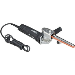 Dynabrade - 1/4 to 3/4 x 18 to 24 Inch, 11,000 RPM Electric Belt Sander - 120 Volts, 6 Amps, 2,356 FPM Speed - Exact Tooling