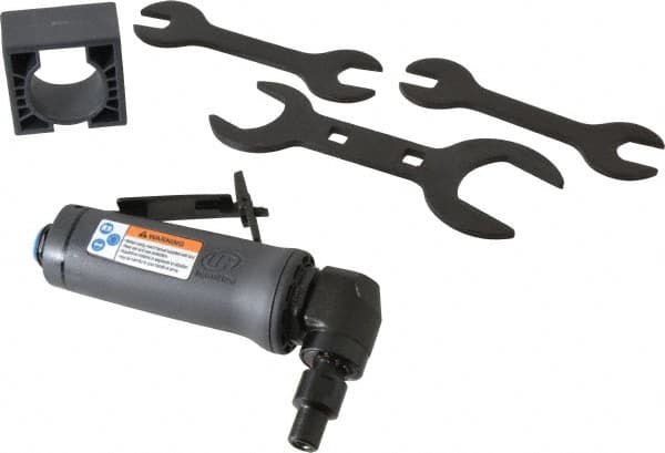 Ingersoll-Rand - 1/4" Collet, Angle Handle, Angle Air Die Grinder - 12,000 RPM, Dual Capable Exhaust, 19 CFM, 0.4 hp - Exact Tooling