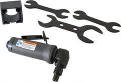 Ingersoll-Rand - 1/4" Collet, Angle Handle, Angle Air Die Grinder - 12,000 RPM, Dual Capable Exhaust, 19 CFM, 0.4 hp - Exact Tooling