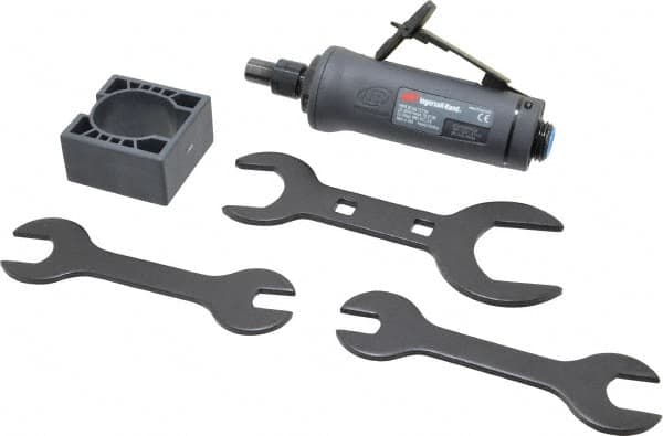 Ingersoll-Rand - 1/4" Collet, Straight Handle, Angle Air Die Grinder - 25,000 RPM, Dual Capable Exhaust, 20 CFM, 0.4 hp, 1/4 NPT - Exact Tooling