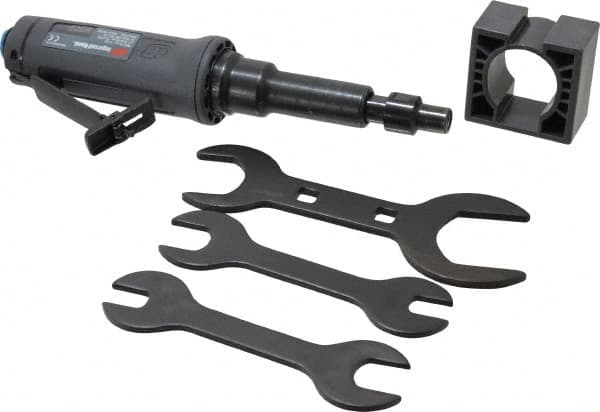 Ingersoll-Rand - 1/4" Collet, Straight Handle, Angle Air Die Grinder - 25,000 RPM, Dual Capable Exhaust, 25 CFM, 0.4 hp, 1/4 NPT - Exact Tooling