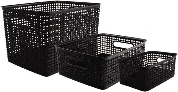 ADVANTUS - 1 Compartment, 13-5/8 Inch Wide x 10-3/4 Inch Deep x 9 Inch High, File Storage Box - Plastic, Black - Exact Tooling