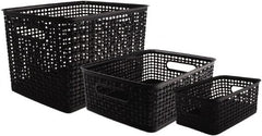 ADVANTUS - 1 Compartment, 13-5/8 Inch Wide x 10-3/4 Inch Deep x 9 Inch High, File Storage Box - Plastic, Black - Exact Tooling