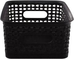 ADVANTUS - 1 Compartment, 9-7/8 Inch Wide x 7-3/8 Inch Deep x 4 Inch High, File Storage Box - Plastic, Black - Exact Tooling