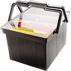 ADVANTUS - 1 Compartment, 17 Inch Wide x 14 Inch Deep x 10-7/8 Inch High, Portable File Box - Plastic, Black - Exact Tooling