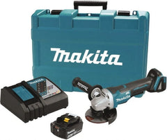 Makita - 4-1/2" Wheel Diam, 8,500 RPM, Cordless Cutoff & Cutoff-Grinder Tool - Straight Handle, Battery Included - Exact Tooling