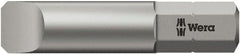 Wera - 4mm x 32mm Blade, 1/4" Drive Slotted Screwdriver Bit - 1-1/4" OAL - Exact Tooling