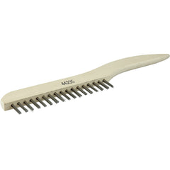 Hand Wire Scratch Brush, .012 Stainless Fill, Shoe Handle, 1 × 17 Rows - Exact Tooling