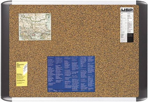 MasterVision - 36" Wide x 24" High Open Cork Bulletin Board - Tan - Exact Tooling