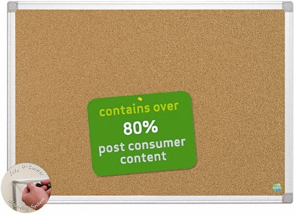 MasterVision - 48" Wide x 36" High Open Cork Bulletin Board - Natural (Color) - Exact Tooling