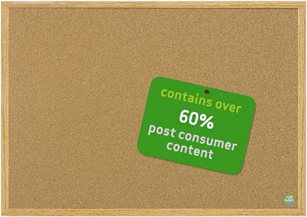 MasterVision - 36" Wide x 24" High Open Cork Bulletin Board - Natural (Color) - Exact Tooling