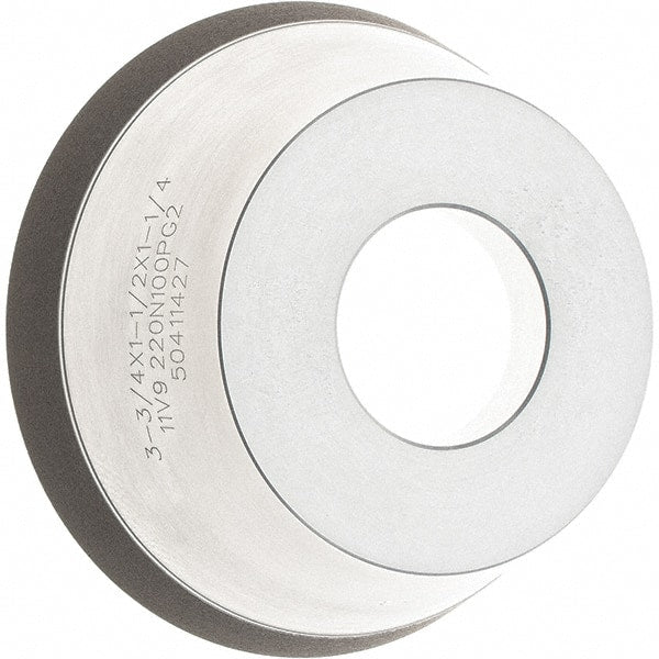 Tru-Maxx - 95mm Diam, 1-1/4" Hole Size, 1" Overall Thickness, 220 Grit, Type 11V9, Tool & Cutter Grinding Wheel - Very Fine Grade, Diamond - Exact Tooling