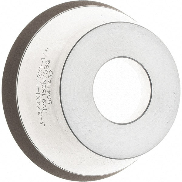 Tru-Maxx - 95mm Diam, 1-1/4" Hole Size, 1" Overall Thickness, 180 Grit, Type 11V9, Tool & Cutter Grinding Wheel - Very Fine Grade, Diamond - Exact Tooling