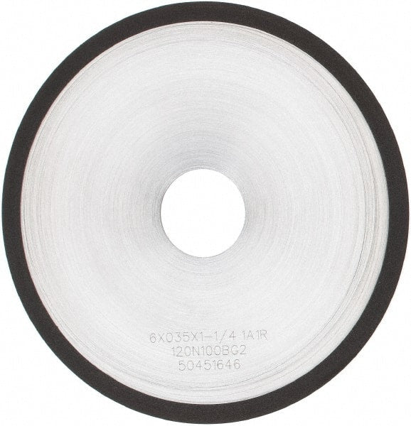 Tru-Maxx - 6" 120 Grit Diamond Cutoff Wheel - 0.035" Thick, 1-1/4" Arbor, Use with Angle Grinders - Exact Tooling