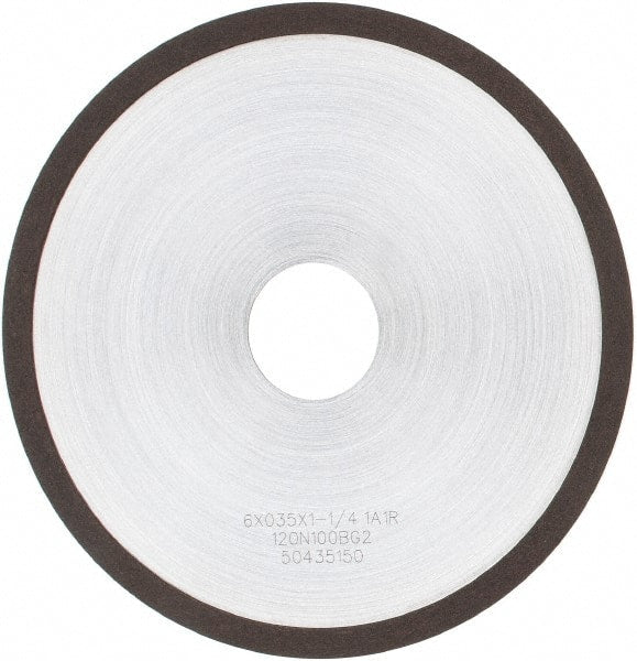 Tru-Maxx - 6" 120 Grit Diamond Cutoff Wheel - 0.035" Thick, 1-1/4" Arbor, Use with Angle Grinders - Exact Tooling