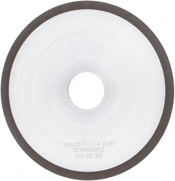 Tru-Maxx - 6" 100 Grit Diamond Cutoff Wheel - 0.035" Thick, 1-1/4" Arbor, Use with Angle Grinders - Exact Tooling