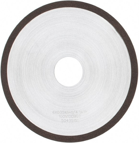 Tru-Maxx - 6" 100 Grit Diamond Cutoff Wheel - 0.035" Thick, 1-1/4" Arbor, Use with Angle Grinders - Exact Tooling