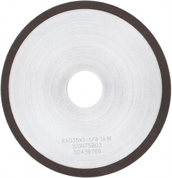 Tru-Maxx - 6" 100 Grit Diamond Cutoff Wheel - 0.035" Thick, 1-1/4" Arbor, Use with Angle Grinders - Exact Tooling