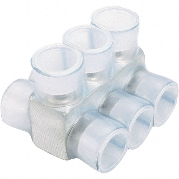 Panduit - 3 Port, 6 AWG Compatible, Tap Connector - 4" OAL x 3" OAW x 1.36" OAH, Clear - Exact Tooling