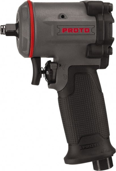 Proto - 3/8" Drive, 6,000 RPM, 445 Ft/Lb Torque Impact Wrench - Pistol Grip Handle, 1,260 IPM, 3 CFM, 90 psi, 1/4" NPT Inlet - Exact Tooling