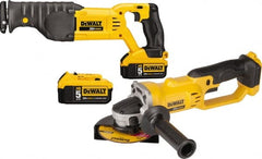 DeWALT - 20 Volt Cordless Tool Combination Kit - Includes Reciprocating Saw & 4-1/2" Cut-Off Grinder, Lithium-Ion Battery Included - Exact Tooling
