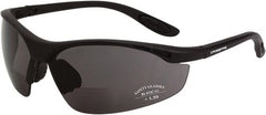 CrossFire - +2.5, Smoke Gray Lenses, Scratch Resistant, Framed Magnifying Safety Glasses - UV Protection, Black Frame - Exact Tooling