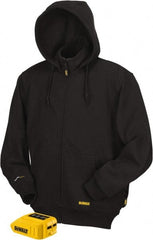 DeWALT - Size XL Heated & Cold Weather Jacket - Black, Cotton & Polyester, Zipper Closure - Exact Tooling