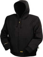 DeWALT - Size S Heated & Cold Weather Jacket - Black, Cotton, Zipper Closure, 42" Chest - Exact Tooling