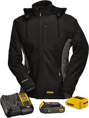 DeWALT - Size XS Heated & Cold Weather Jacket - Black, Polyester, Zipper Closure, 40" Chest - Exact Tooling