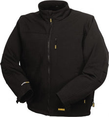 DeWALT - Size L Heated & Cold Weather Jacket - Black, Polyester, Zipper Closure, 50" Chest - Exact Tooling