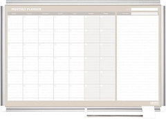 MasterVision - 36" High x 48" Wide Painted Metal Magnetic Dry Erase Calendar - Steel, 50.2" Deep, Includes Mounting Kit - Exact Tooling